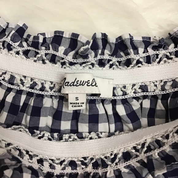 Madewell Smocked Gingham Off-The-Shoulder Top - Picture 6 of 8